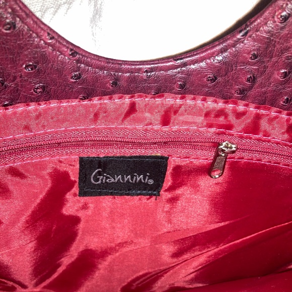 Unique Giannini Clutch with Magnetic closure; Maroon Ostrich - Picture 6 of 6